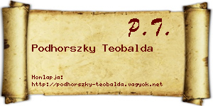 Podhorszky Teobalda névjegykártya